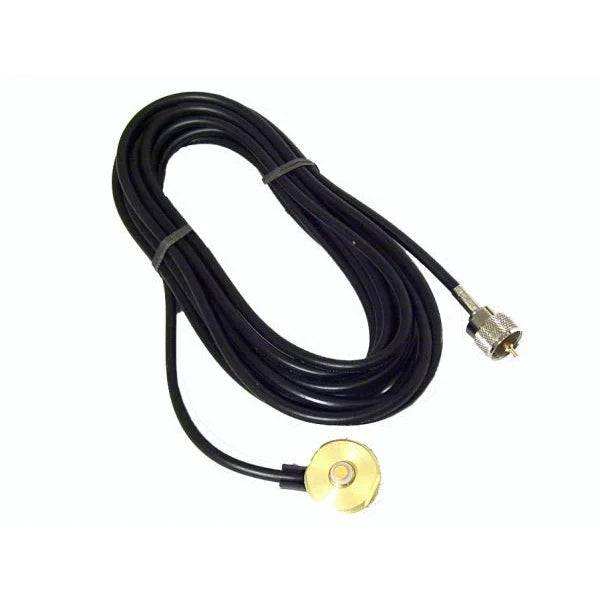Hole mount coax custom length cable for clear communications with 3/8 inch mounting hole