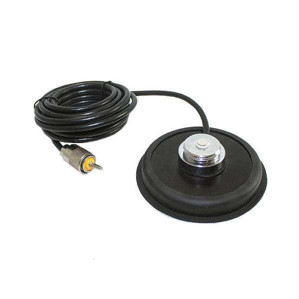 Magnetic Mount Coax with 12ft cable and rubber boot for secure VHF antenna attachment on vehicles