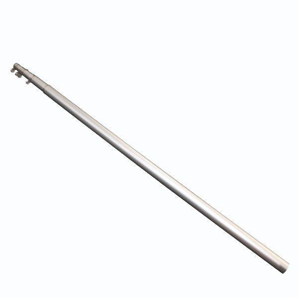 Telescoping antenna pole collapsed and extended with fiberglass base for improved radio reception