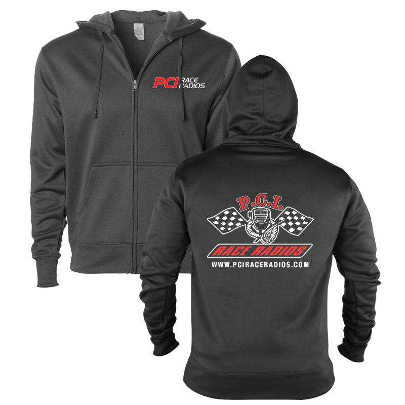 PCI Zip Up Hoodie slim fit water-resistant fleece in adult, youth, and toddler sizes