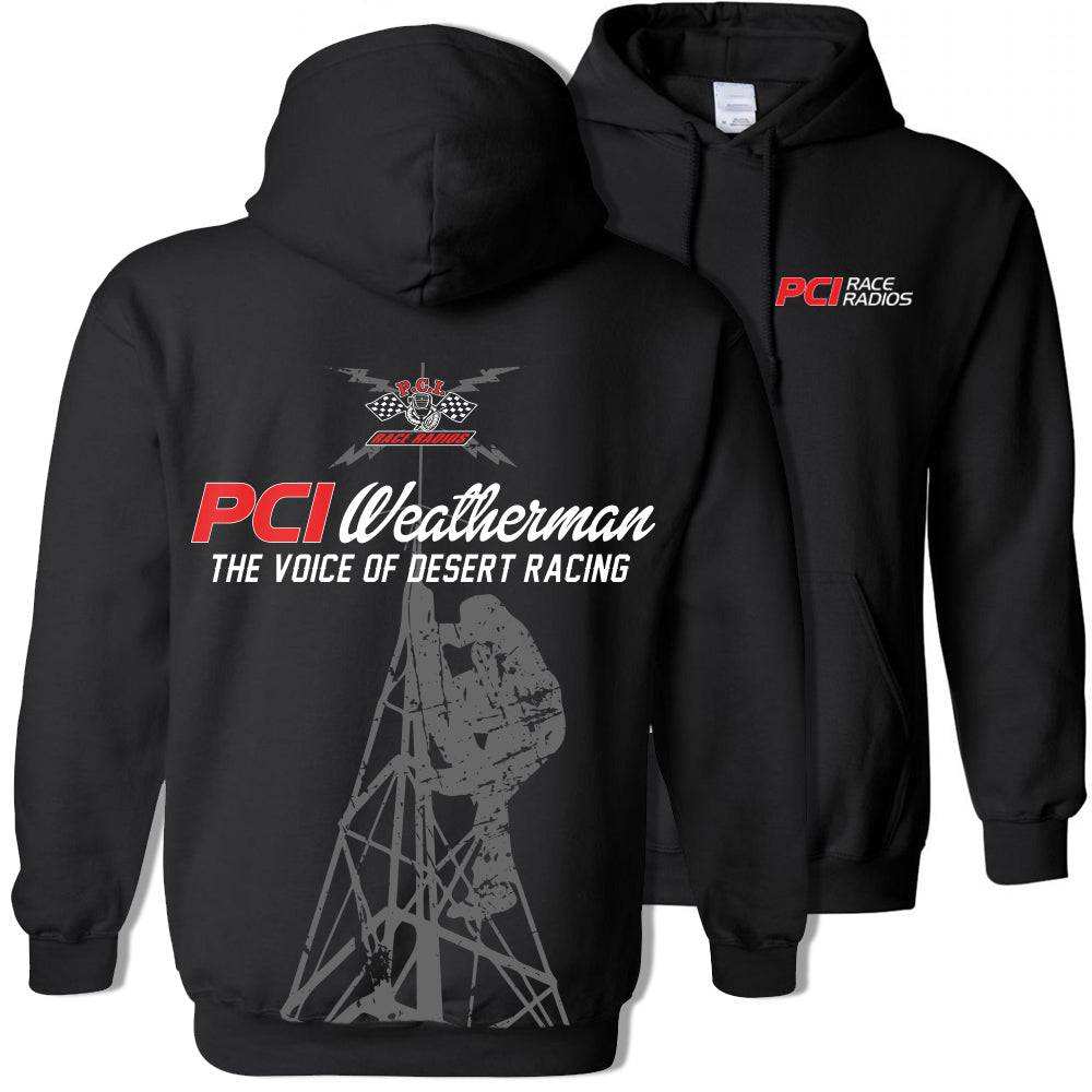 Weatherman Pullover Hoodie with PCI logo front and "The Voice of Desert Racing" text back
