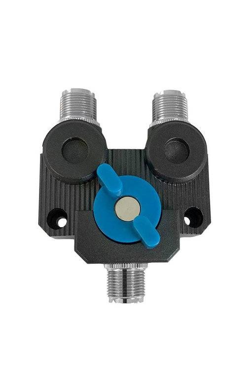 Dual Antenna Switch for VHF/UHF radios with mounting options.