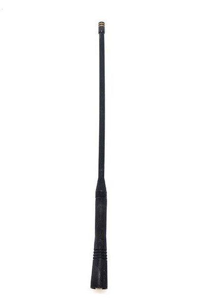 High gain antenna for Icom handheld radios, black, enhances signal strength and communication.