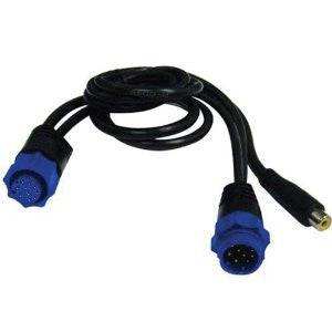 Lowrance Video Adapter Cable connecting power and video input for HDS Gen2, Gen3, Carbon, and Live GPS units