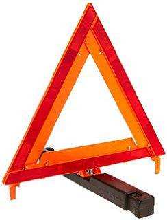 17" warning triangle with weighted base and red reflectors for roadside safety