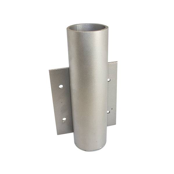 Vertical telescoping pole mount made of anodized aluminum with four mounting holes and included hardware for side surface installation