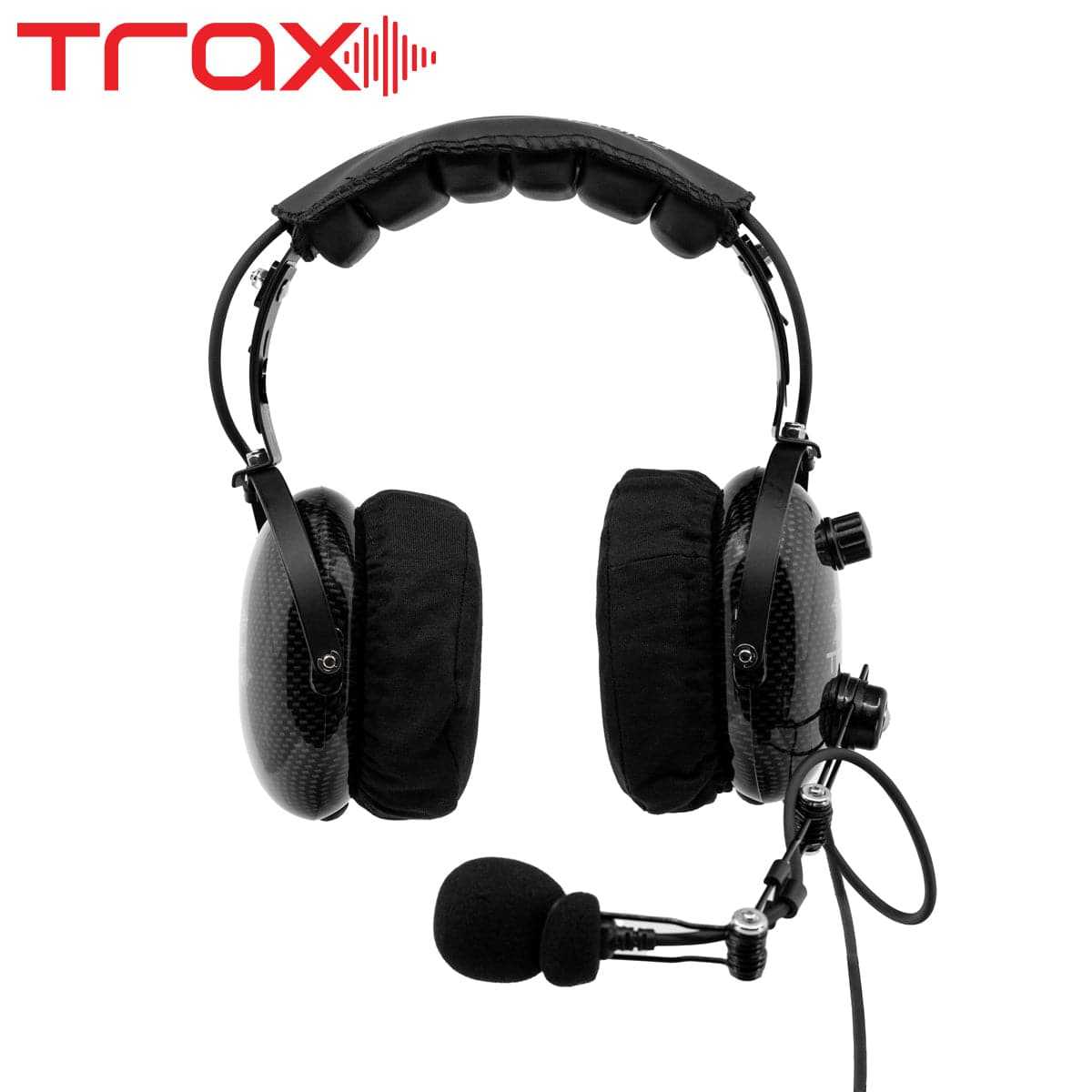 Trax G2 Stereo Headset with volume control, noise-canceling mic, and carbon fiber build