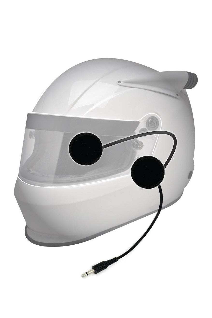 Helmet with speaker kit and earjack adapter for easy installation.