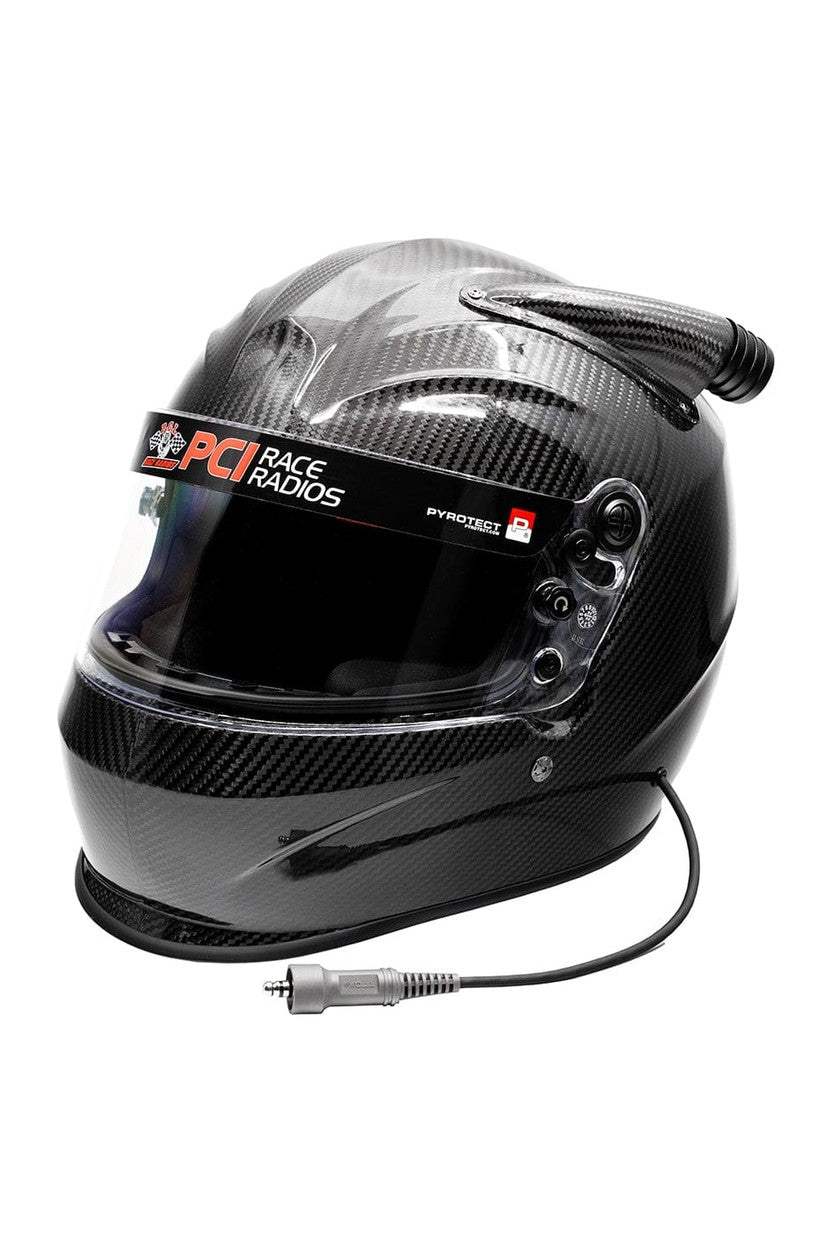 Pyrotect Sportmax carbon fiber midair racing helmet with PCI wiring and DOT approval