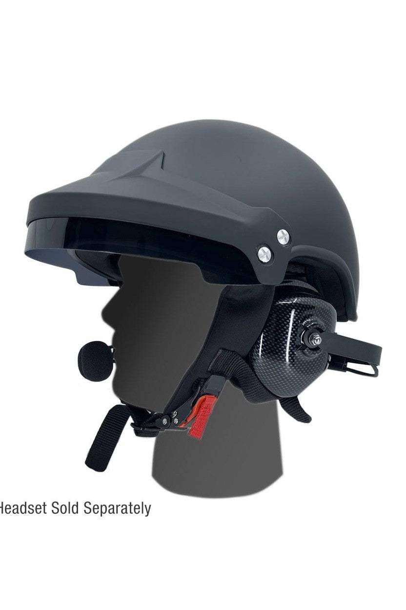 Lightweight Pyrotect Crew DOT Helmet with adjustable visor and headset compatibility.