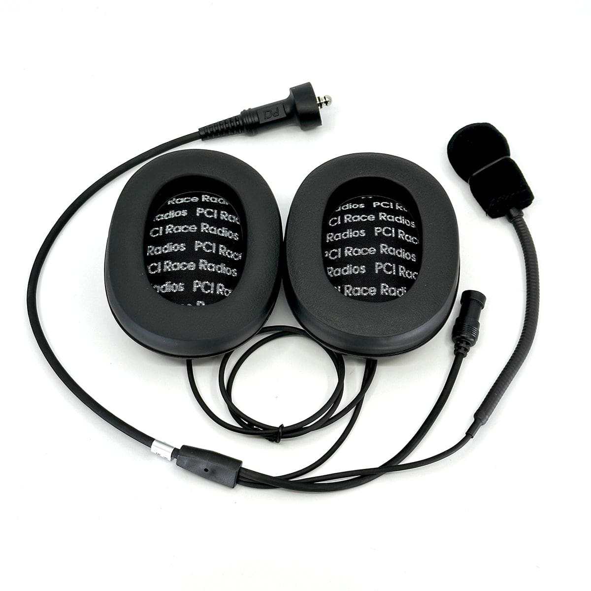 Elite Helmet Wiring Kit with earjack and earcups for race helmets, featuring noise-cancelling microphone and waterproof plug