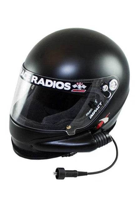 PCI Elite Wired Impact 1320 Side Air SA2020 helmet in flat black with wide eye port and wired audio.