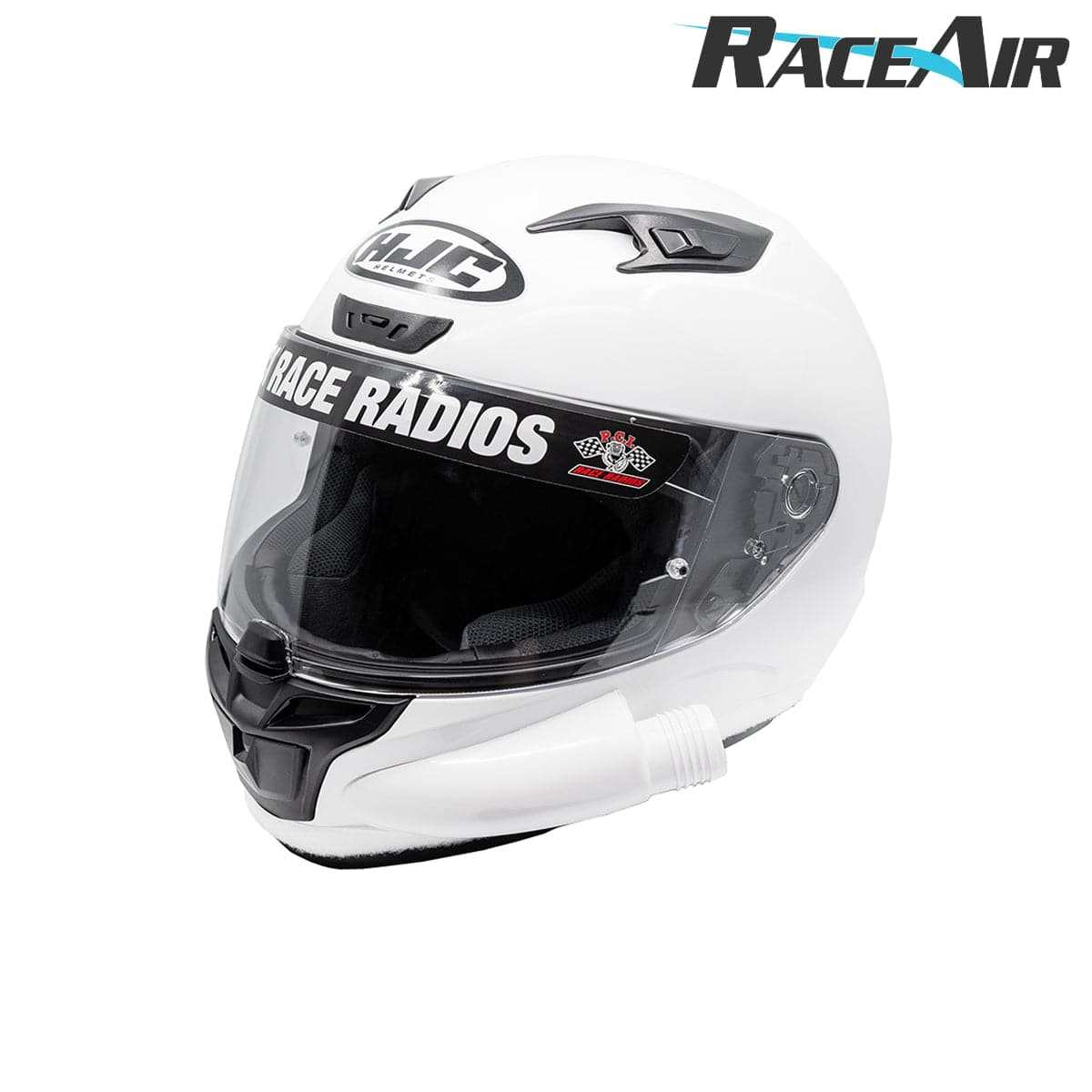 HJC i10 DOT Helmet - White - PCI Race Radios