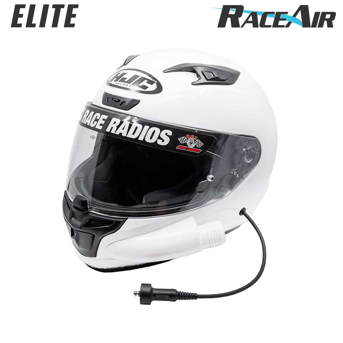 HJC i10 DOT Helmet - White - PCI Race Radios