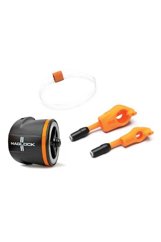 FluidLogic Coaxial Helmet Kit with Maglock, clear tubing, and Aqua Com Mic Boots.