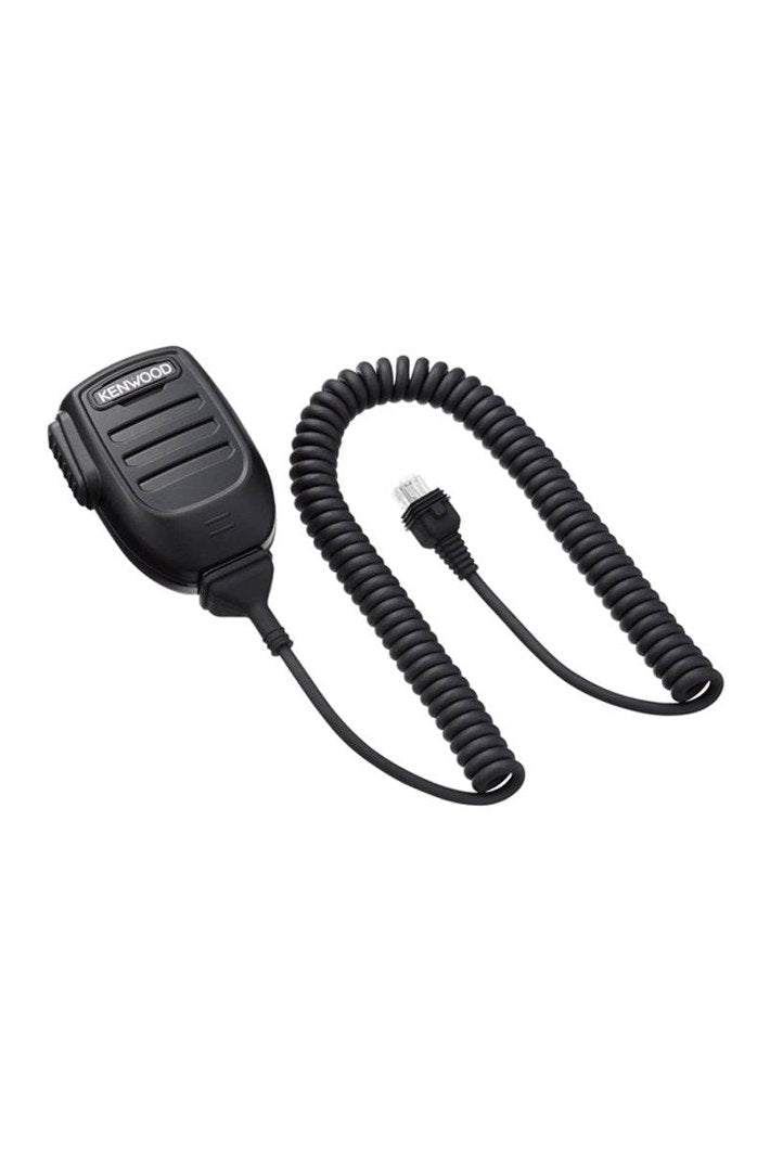Kenwood mobile hand mic KMC-65 with coiled cable and 8-pin plug.
