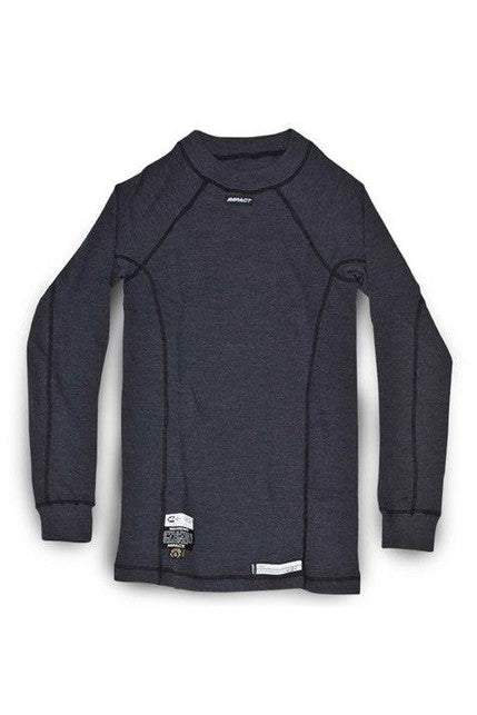 Impact Nomex Underwear Longsleeve Top, fire retardant, charcoal gray, moisture-wicking material.
