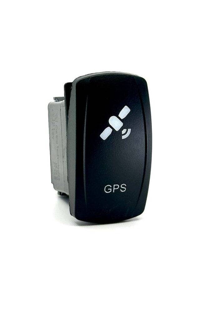 Rocker switch for GPS with amber LED backlight.