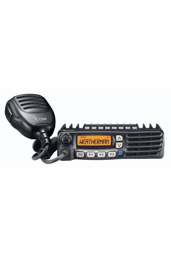 Icom Mobile F5021 radio with hand microphone, 50 watts, and 128 channels.