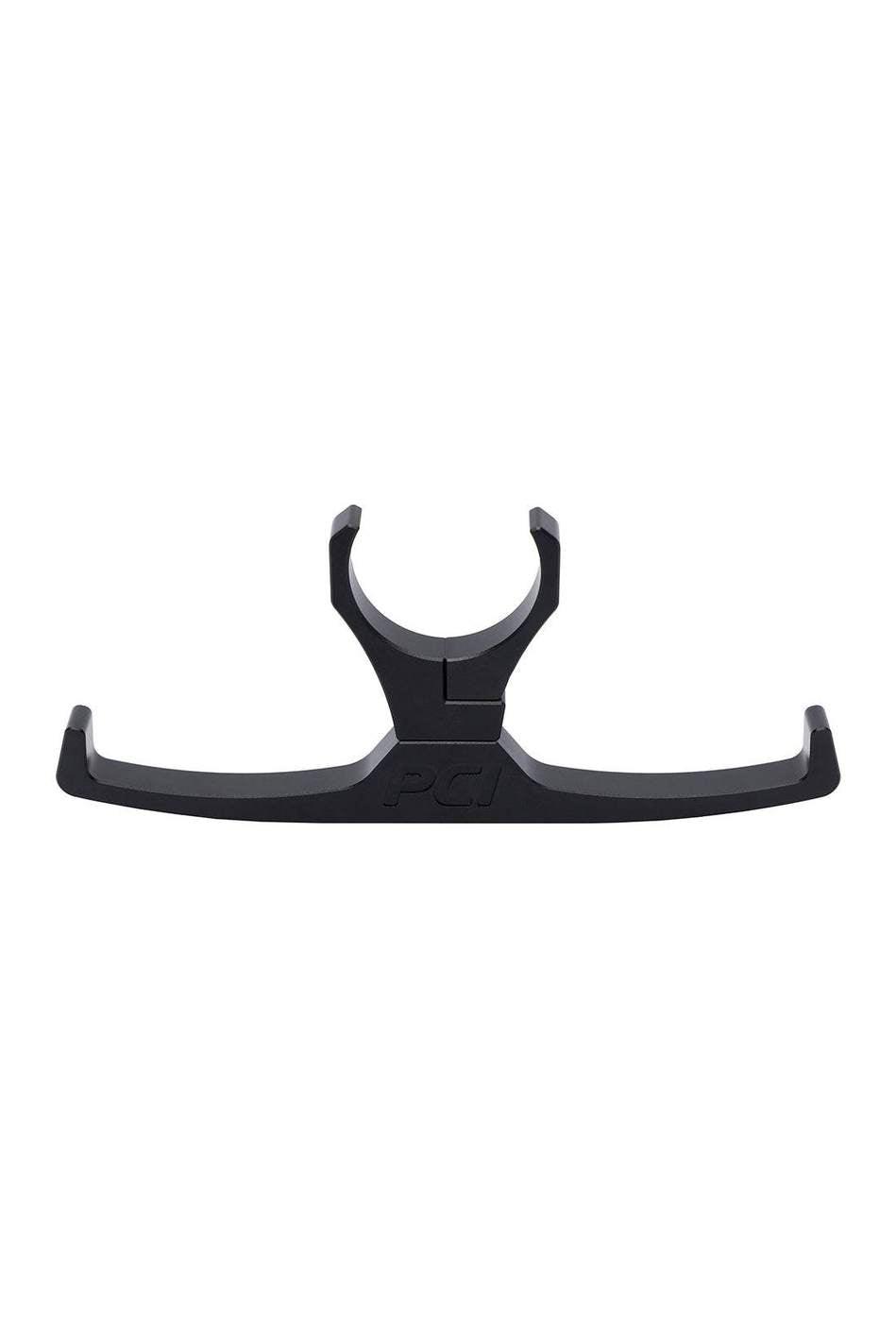 PCI headset hanger in black for secure vehicle mounting, available in multiple sizes.