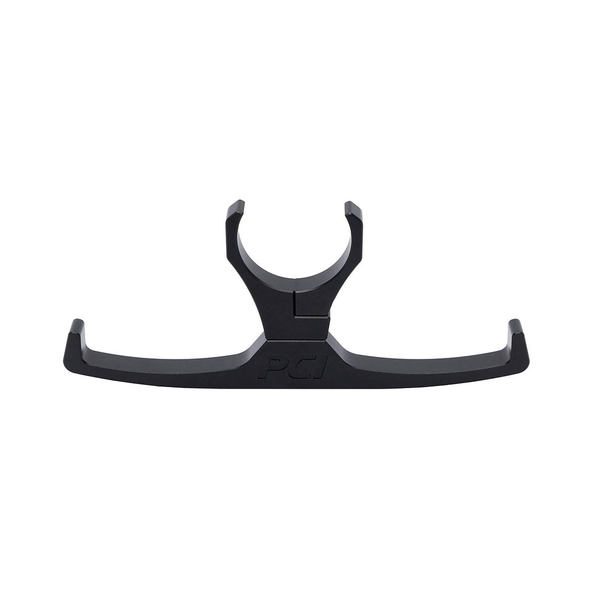 PCI Headset Hanger mounted on vehicle roll bar protecting headsets from wear and tear