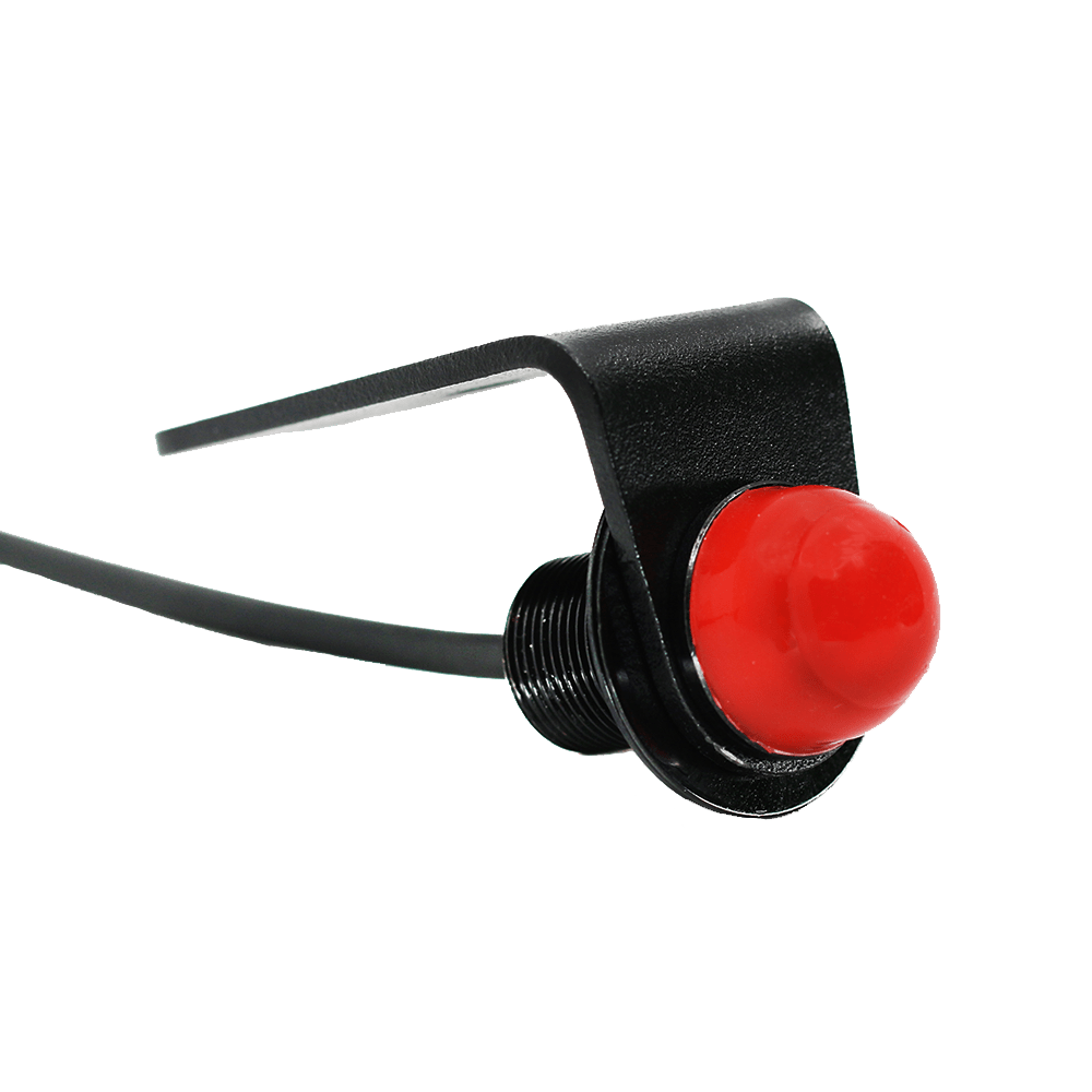 Grab Bar PTT Mount with push-to-talk button and included hardware installed on grab bar