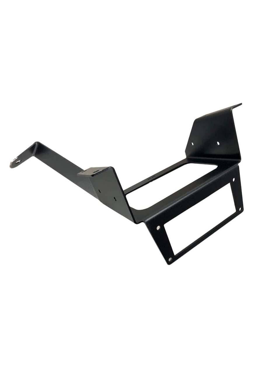RZR Under Pull Open Box Icom Radio and Intercom Bracket for Polaris models, powder coated in satin black.