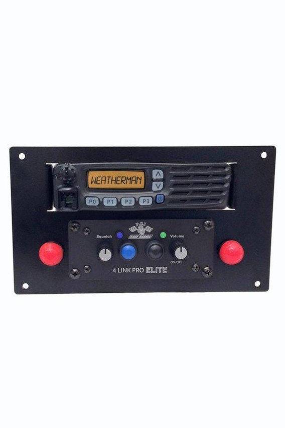 Universal panel mount radio and intercom bracket for Icom F5021, satin black finish, easy installation, hardware included.