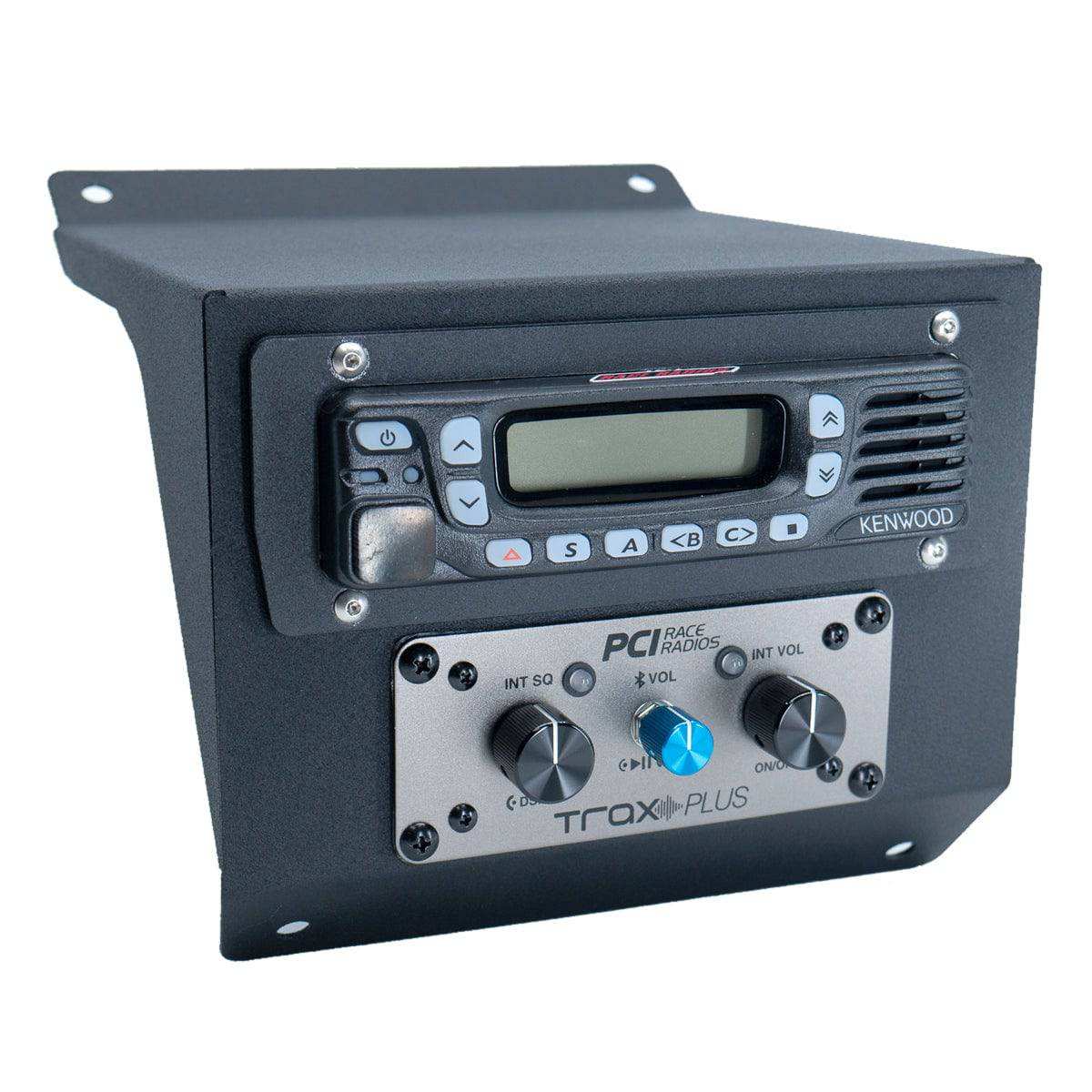 Can-Am Defender bracket for mounting Kenwood and Icom radios with PCI Intercom compatibility and included hardware