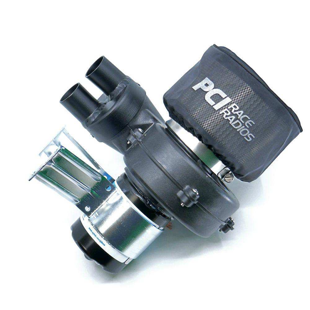 RaceAir Max Stealth Dual off-road helmet air pump with prefilter and quiet fan