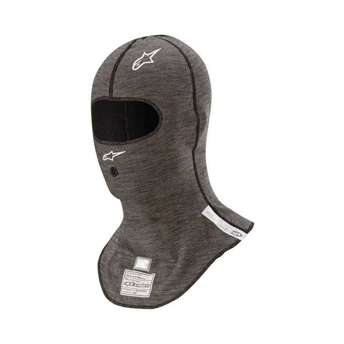 Alpinestars Race V3 Balaclava in Anthracite Grey, lightweight flame-resistant FIA-approved racing headwear