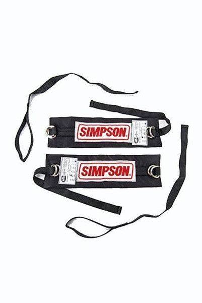 Simpson Arm Wrist Restraints with padded arm bands and steel hardware.