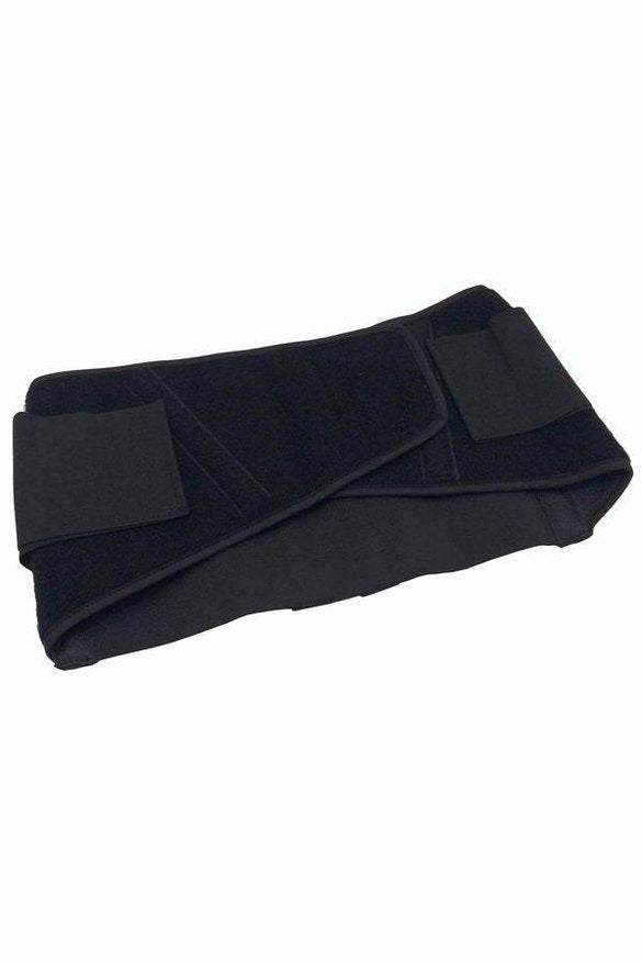 Black kidney belt for support and comfort, available in various sizes.
