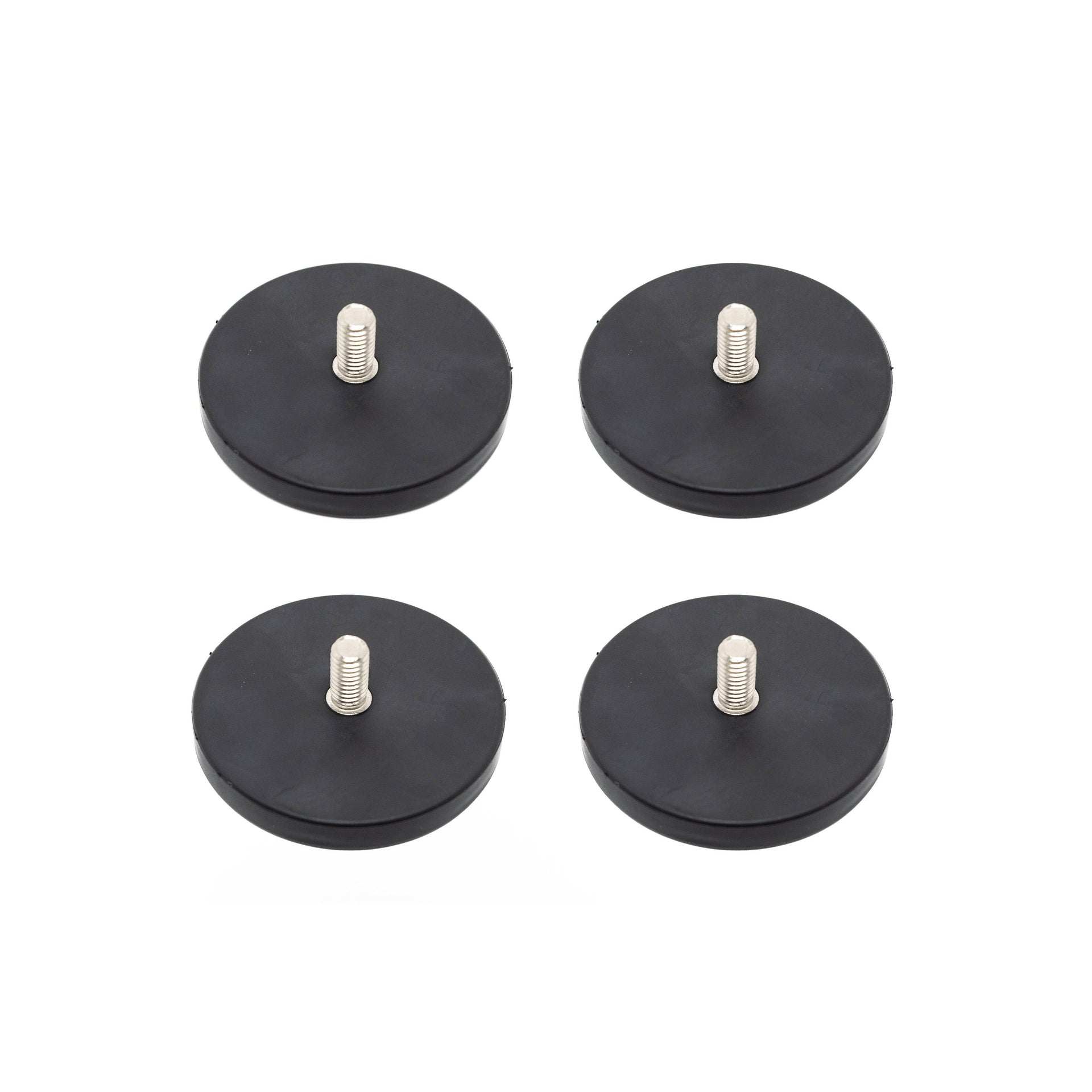 Set of 4 Starlink Magnetic Feet with rubber coating, neodymium magnets, washers, and nuts for secure mounting on PCI Starlink Mini Go and Race brackets