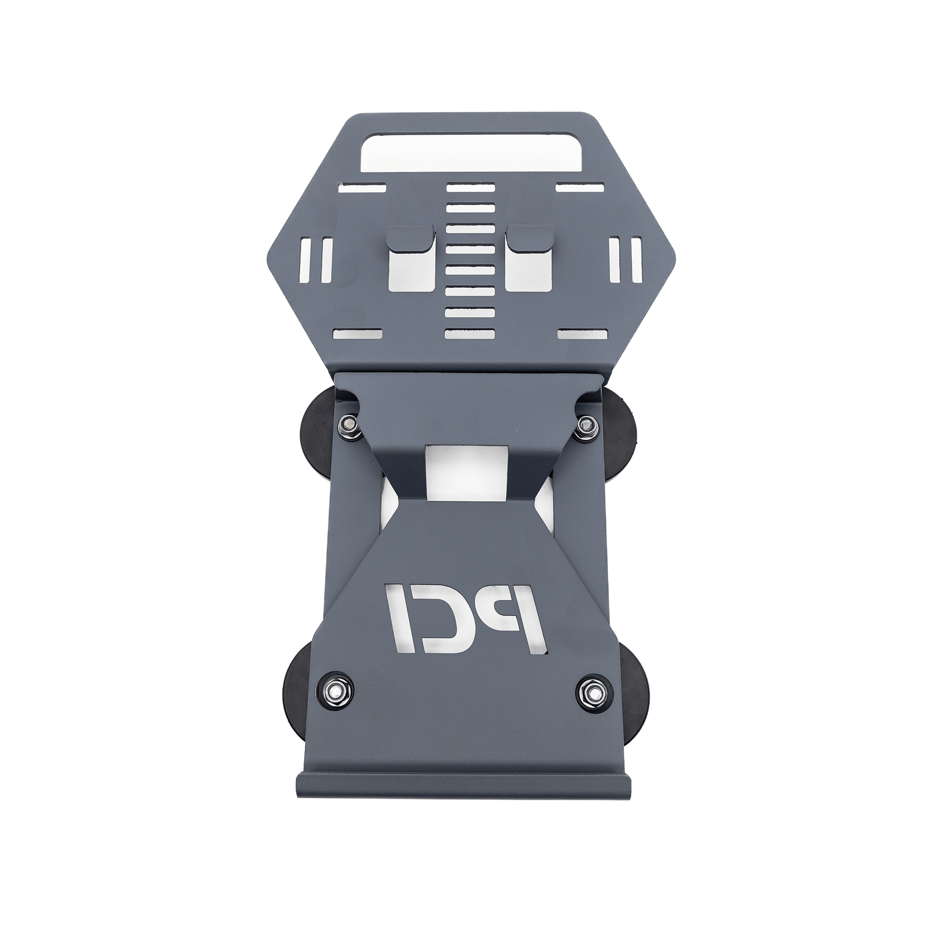 Starlink Mini Go Mount angled bracket with magnetic feet and battery straps for portable Starlink Mini setup