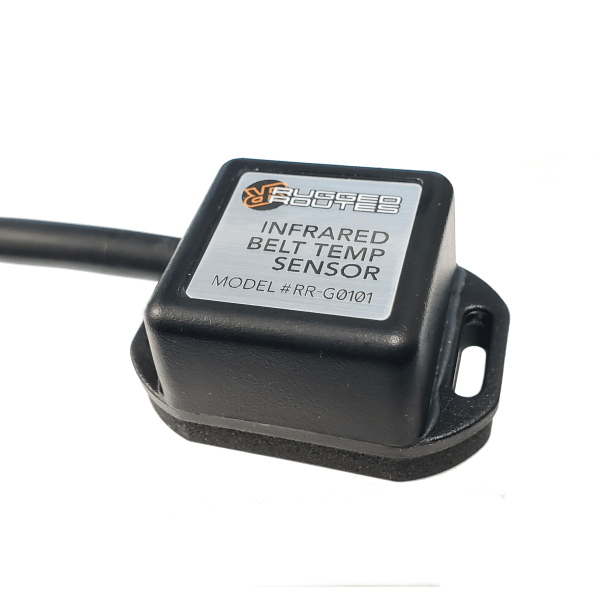 GPS Infrared Belt Temperature Gauge Sensor connected to Lowrance GPS unit displaying CVT belt temperature