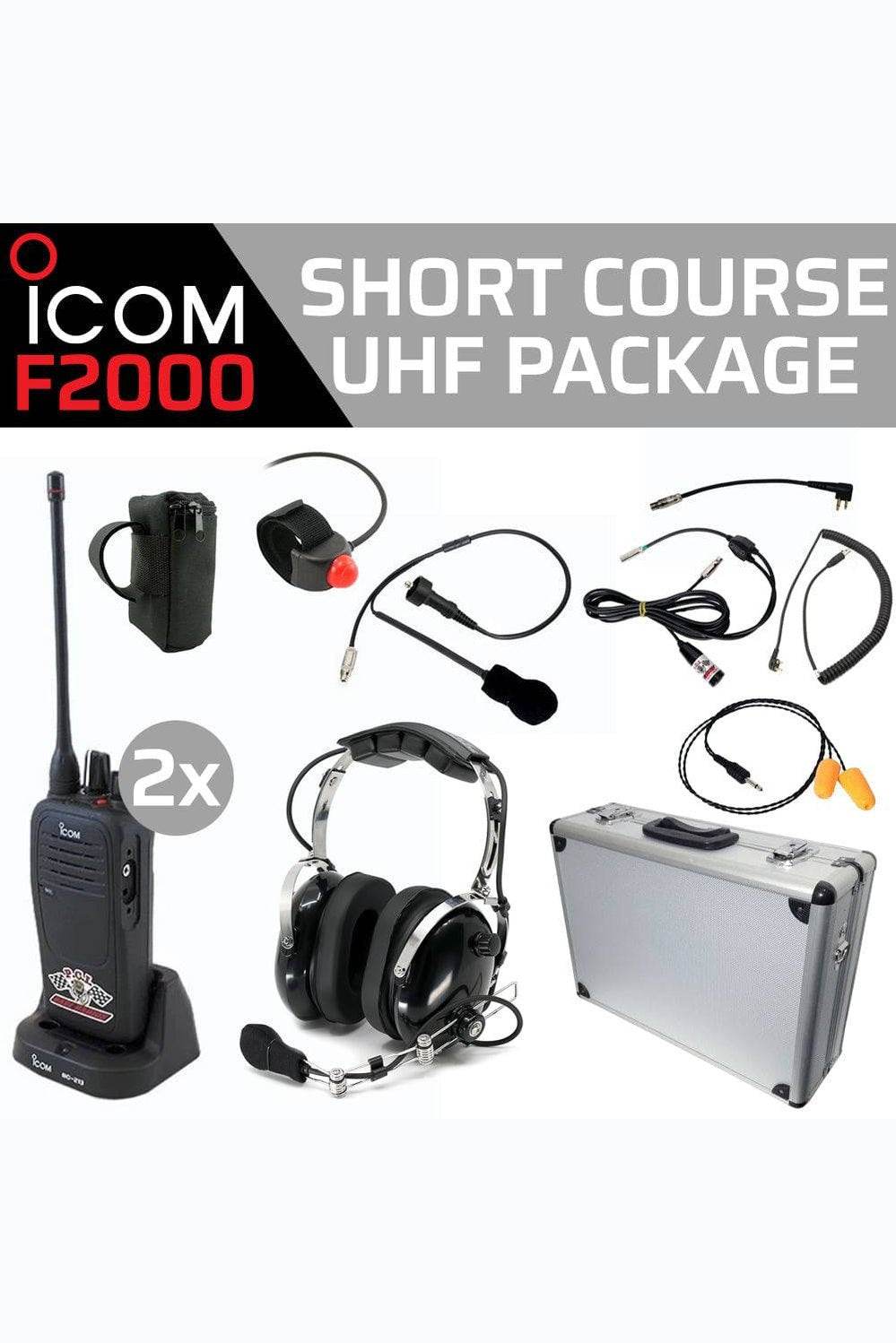 Short Course F2000 Package with UHF radios and complete accessories for spotter communications.