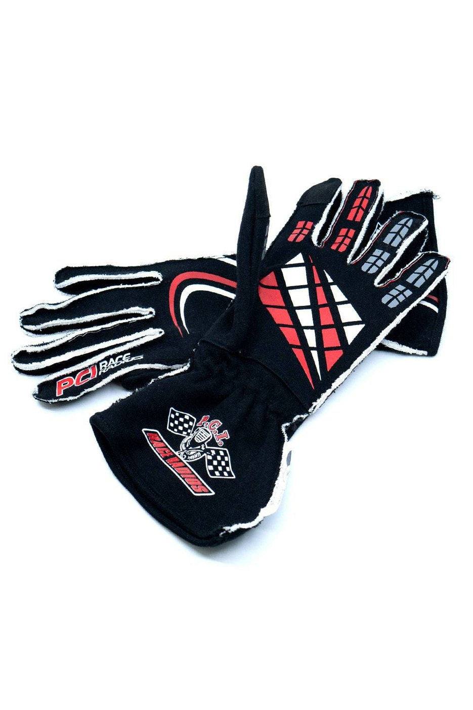 PCI Driving Gloves certified to SFI 3.3/5 with innovative design and silicone grip.