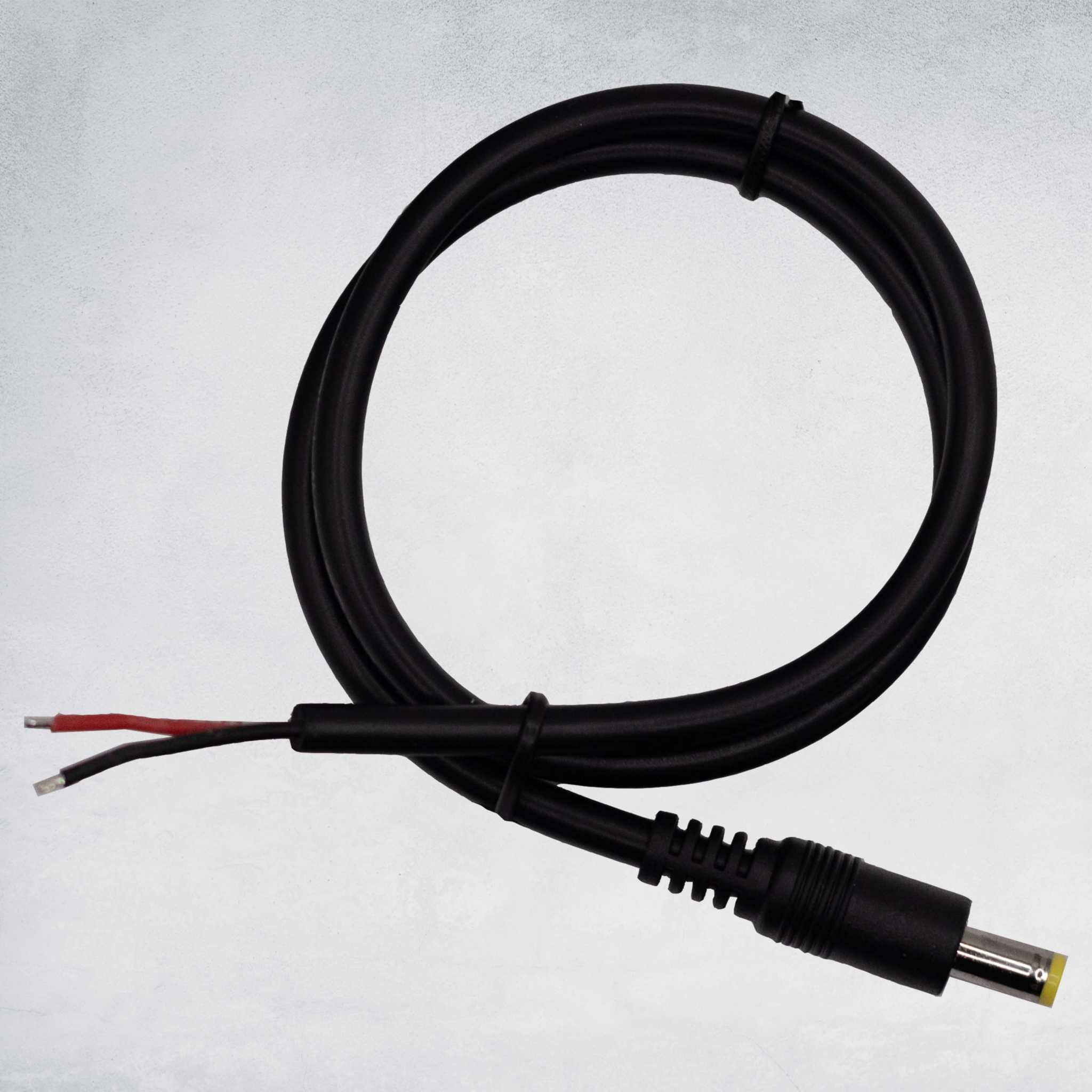 Black Marshin Whips car side pigtail wiring cable with connector and exposed wire ends for off-road lighting systems