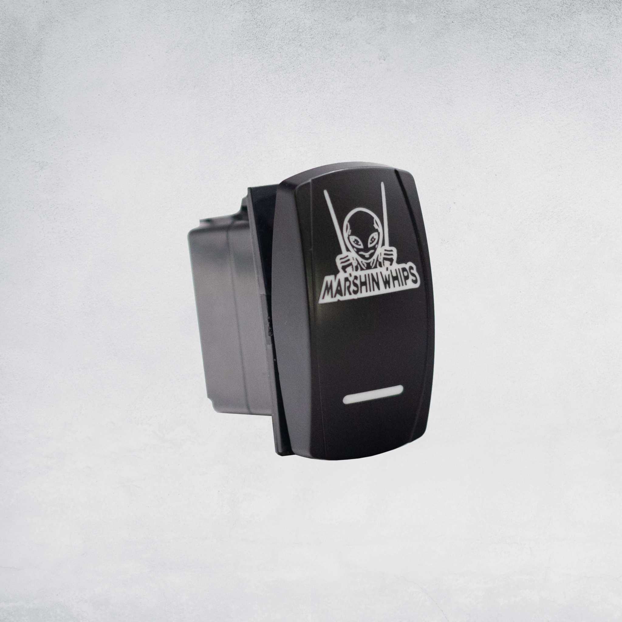 Black Marshin Whips illuminated rocker switch for off-road lighting control