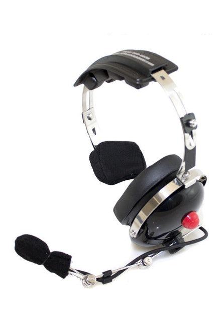 Single Side Headset with adjustable microphone and push-to-talk button.