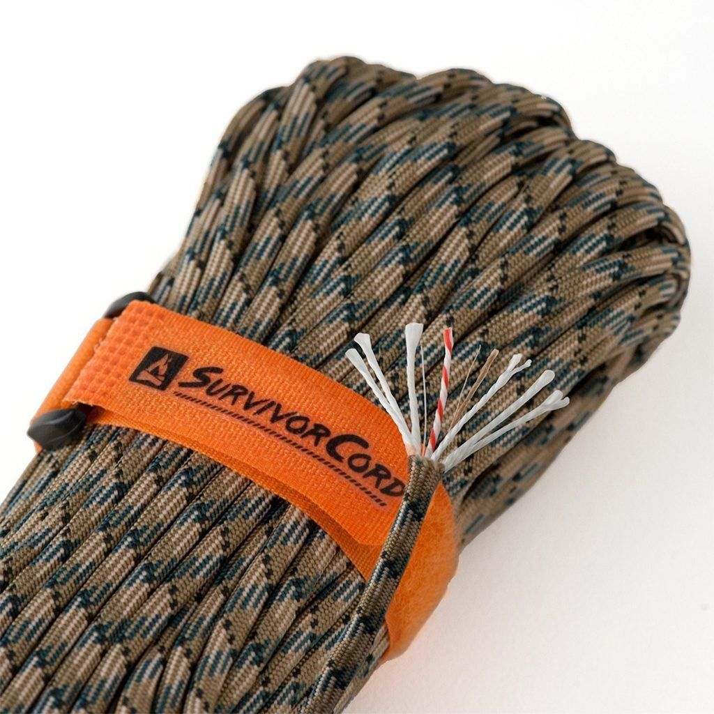 SurvivorCord Forest-Camo 550 Paracord with Survival Strands