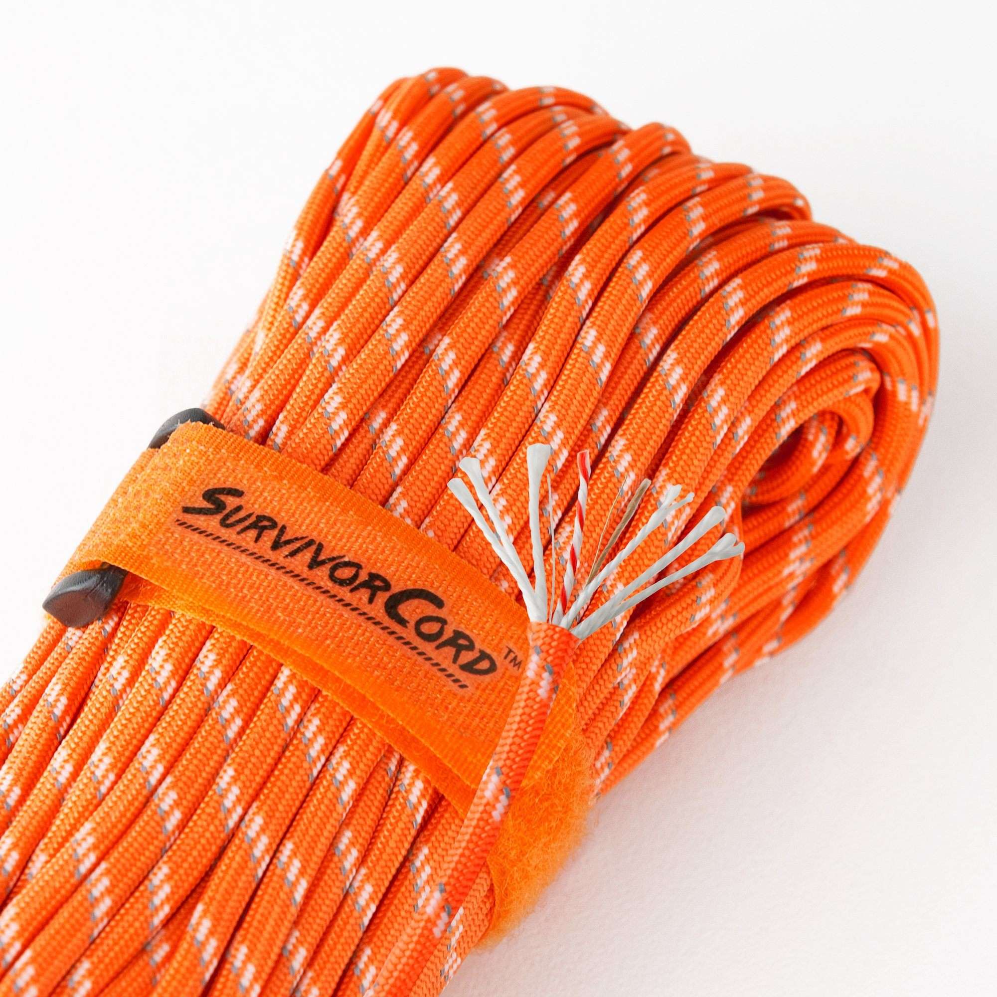 SurvivorCord Paracord - Reflective-Orange for Survival & Safety