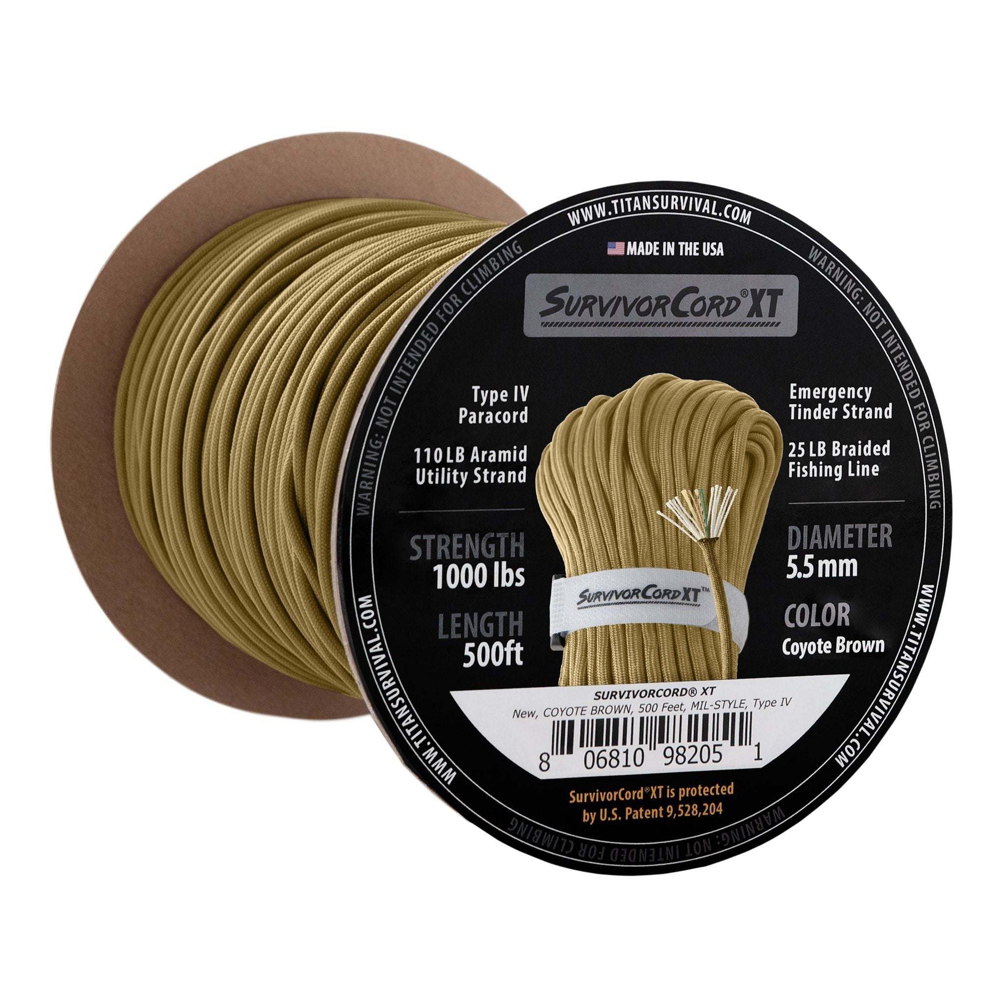 SurvivorCord XT Spool 500 FT - Ultimate Survival Paracord USA