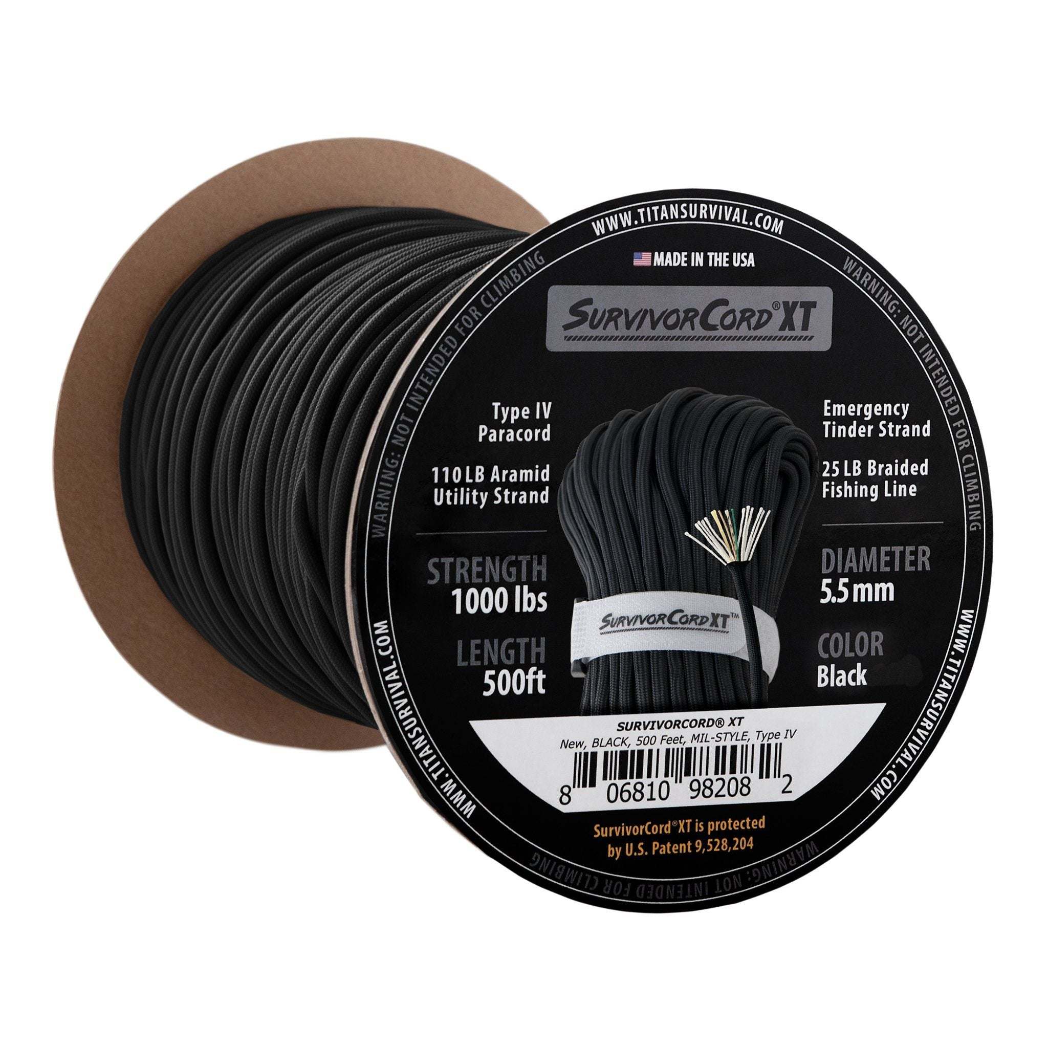 SurvivorCord XT Spool 500 FT - Ultimate Survival Paracord USA