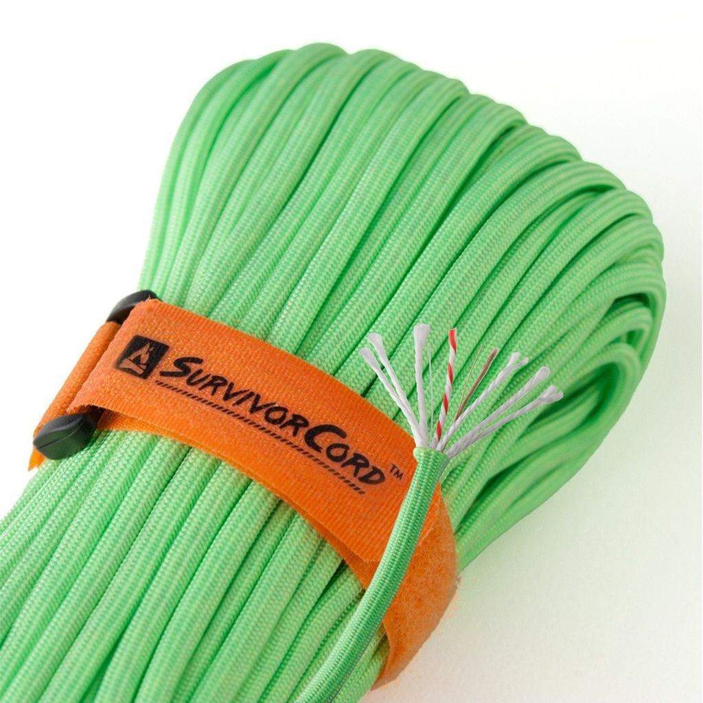 SurvivorCord | ZOMBIE-GREEN 100 FT Survival Paracord