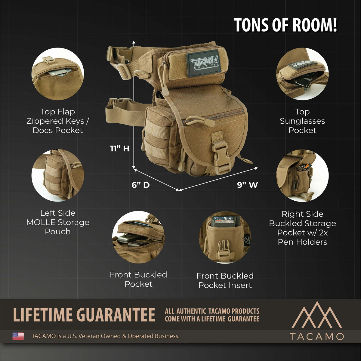 HB10 10L Tactical Drop Leg Bag - Versatile EDC & Outdoor Thigh Pack