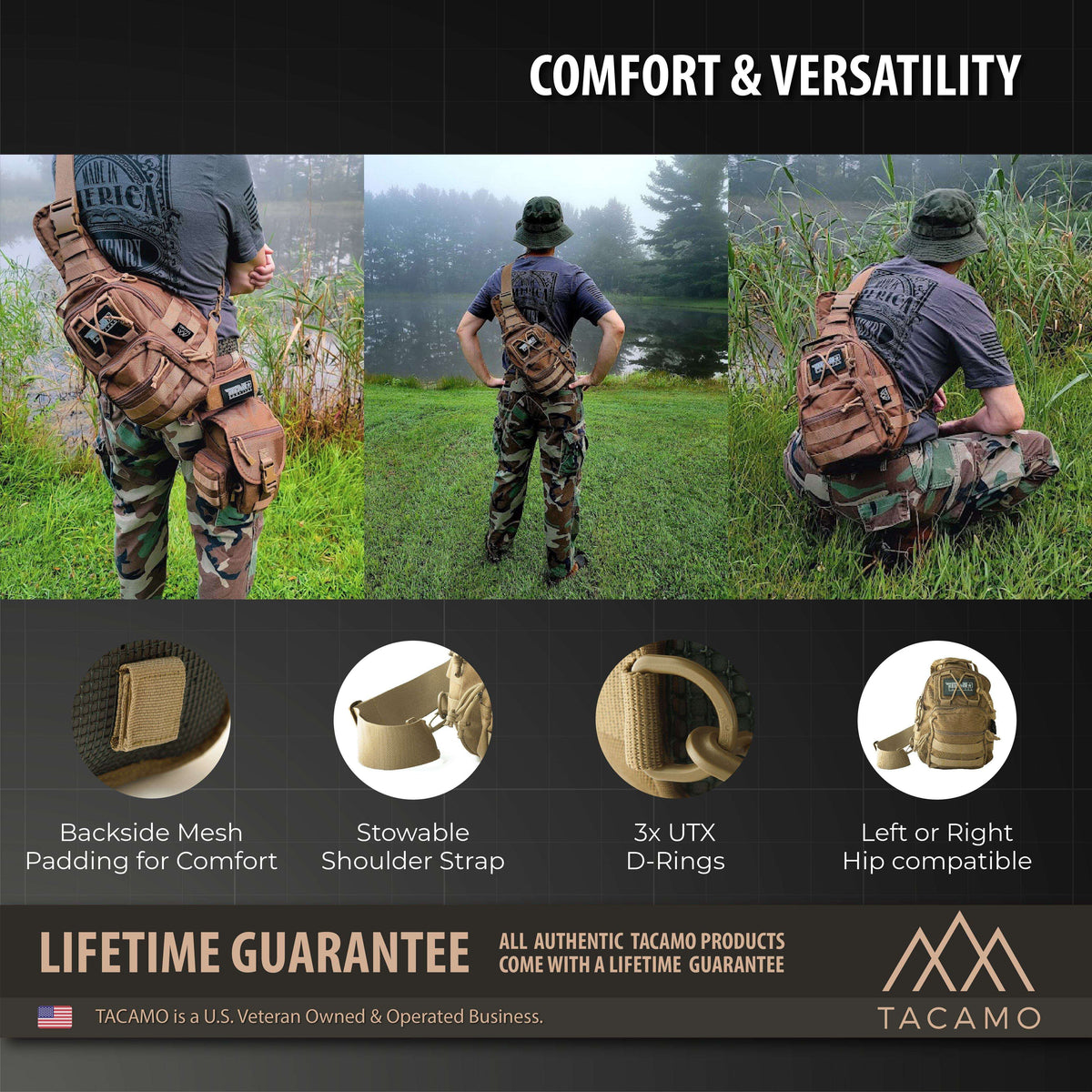 SB10 10L Tactical Crossbody Shoulder Bag - Durable Sling Style