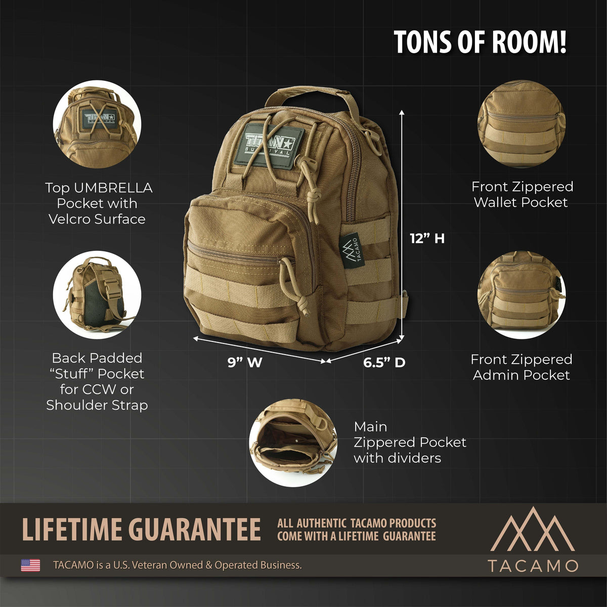 SB10 10L Tactical Crossbody Shoulder Bag - Durable Sling Style