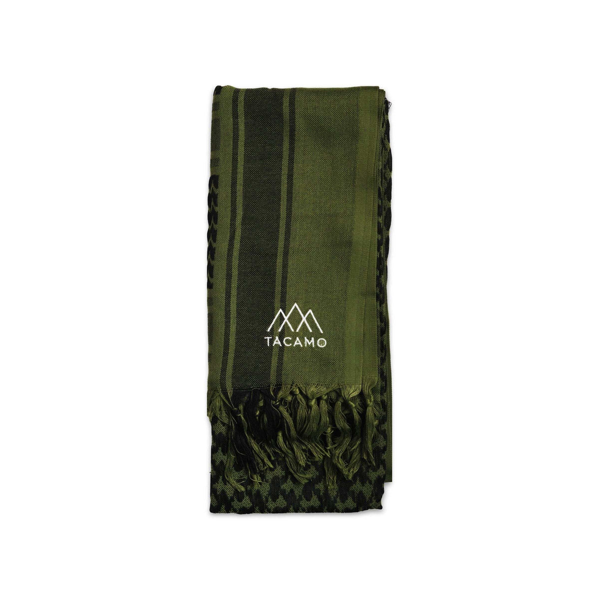 TACAMO® Shemagh Desert Scarf in olive-drab color, folded with tactical design.